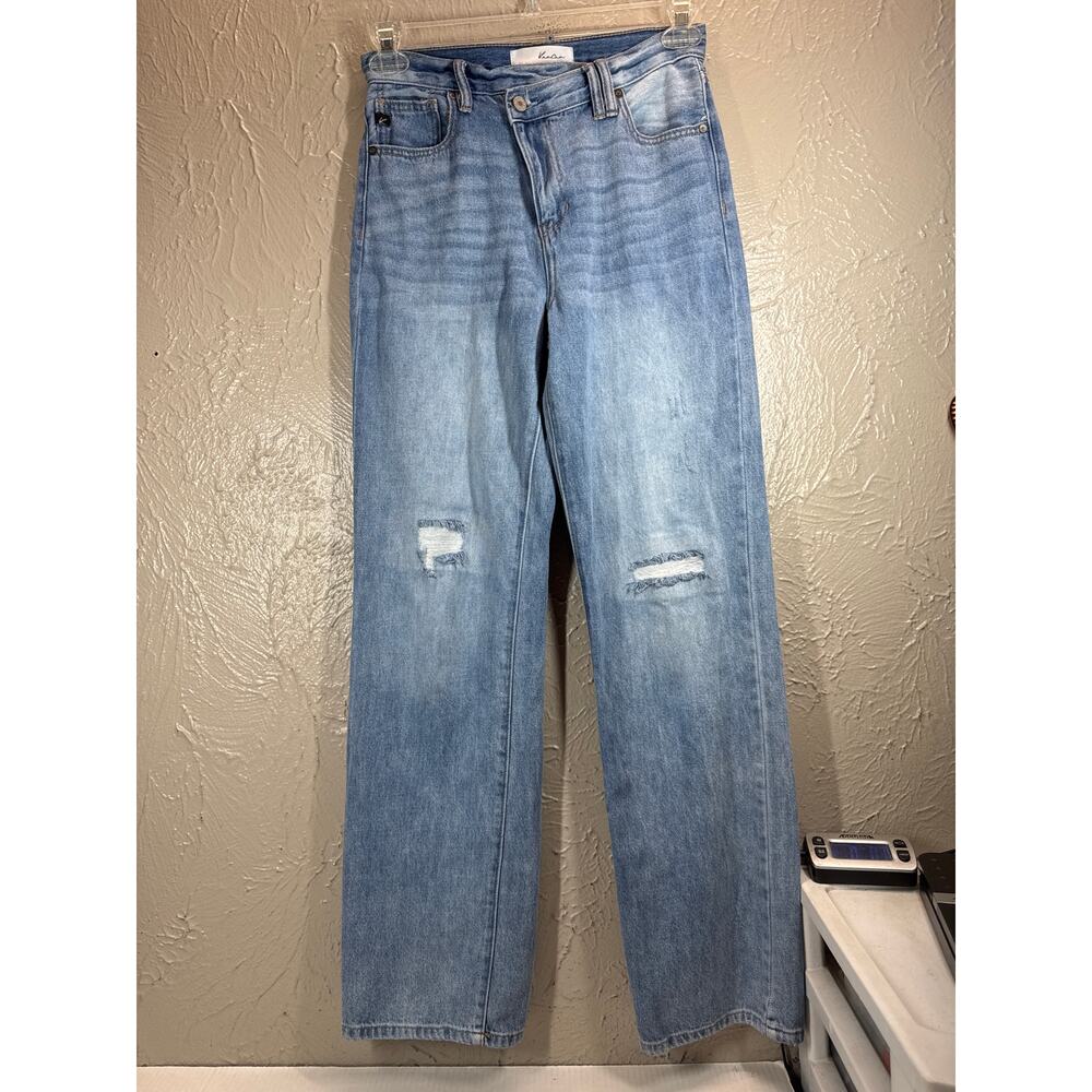KanCan 90s Straight Jeans Relaxed Baggy Light Wash‎ Distressed Womens Size 1/24